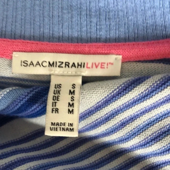 ISAAC MIZRAHI Blue Striped Cardigan - Picture 3 of 4